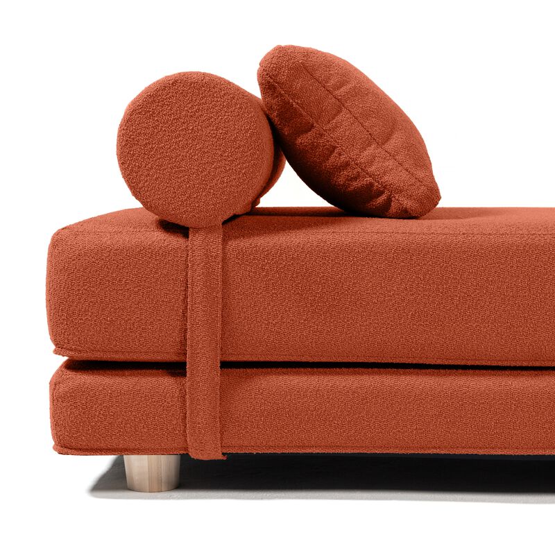 Jaxx Avida Daybed � Fold Out Queen Sleeper � Premium Boucle: Sleek and Modern Lounge for Relaxing and Overnight Guests