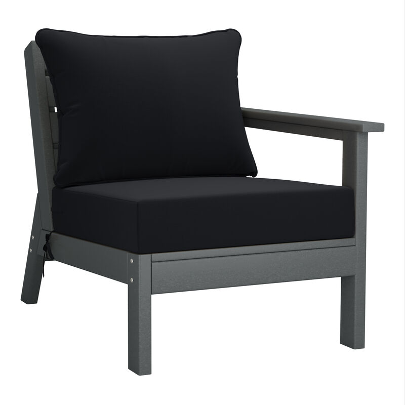 WestinTrends Outdoor Patio HDPE Sectional Sofa with Patio Cushions