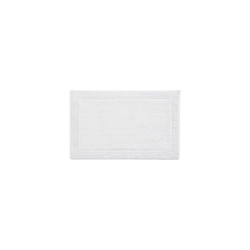 Belen Kox White Cotton Reversible Bath Rug, Belen Kox