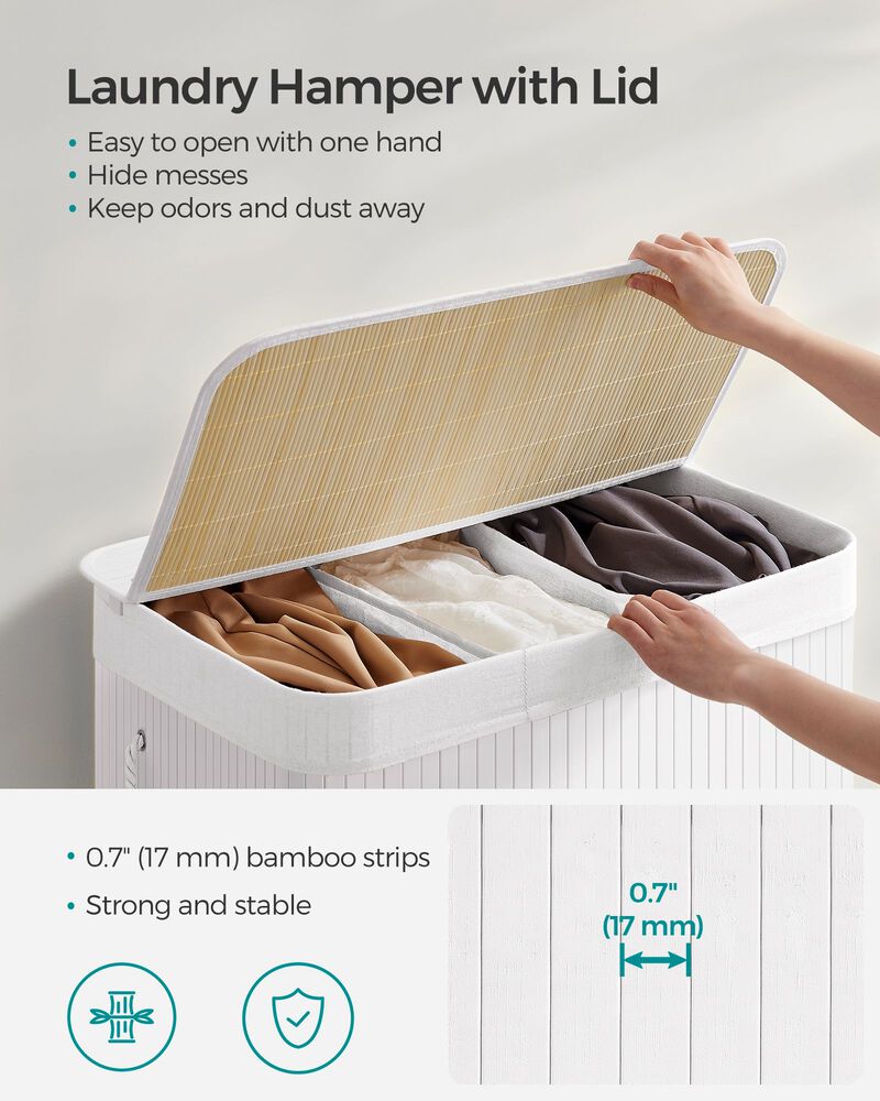 39.6-Gallon Laundry Hamper with Lid Large Capacity