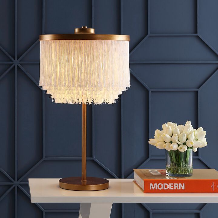 Coco Fringed/Metal LED Table Lamp