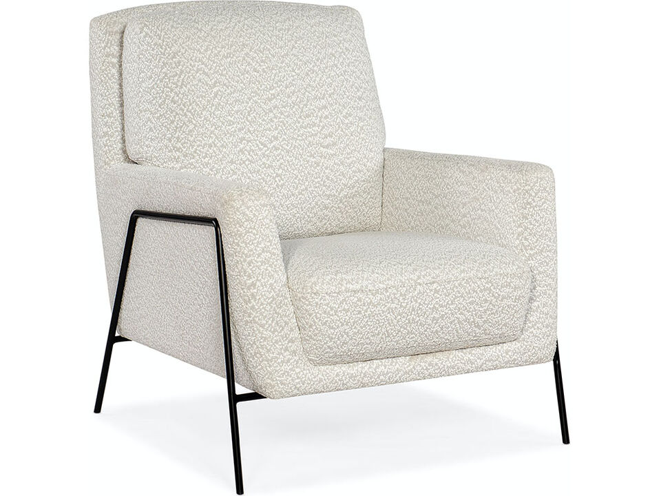Amette Metal Frame Club Chair, Ivory