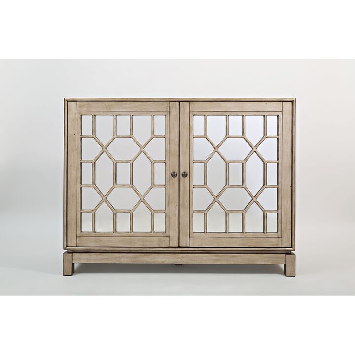 Casa Bella Glam 50" Mirrored Console- Vintage Silver