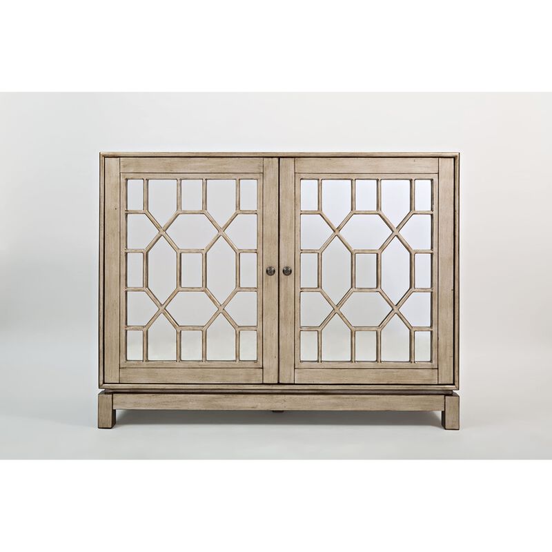 Casa Bella Glam 50" Mirrored Console- Vintage Silver