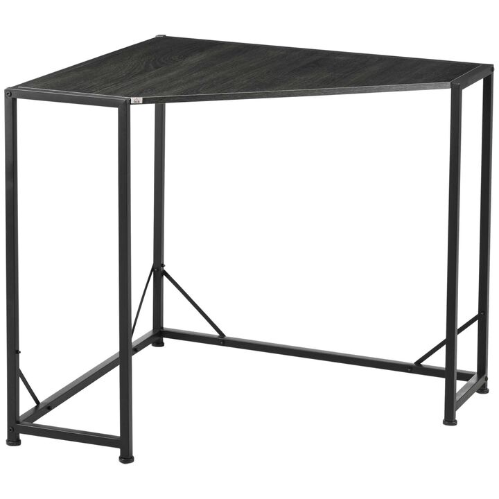 Gray Office Corner: Minimalist Writing Nook with Durable Metal Frame