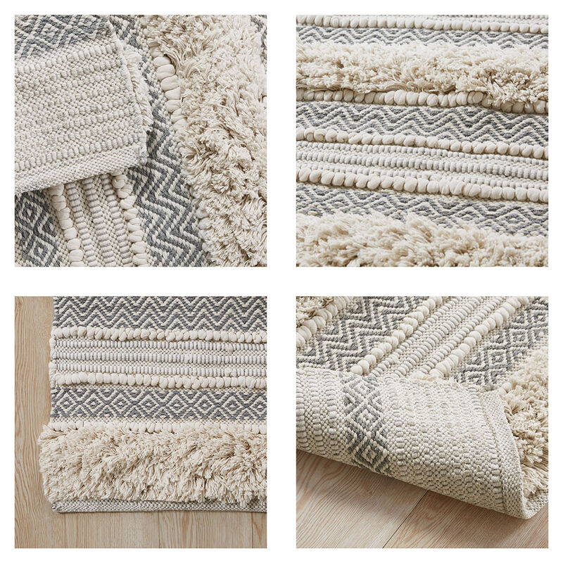 Gracie Mills Melba Stripe Handwoven Texture Bath Rug - 22x58"