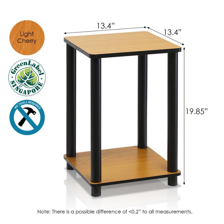 Furinno 2-99800RLC Turn-N-Tube End Table Corner Shelves, Set of 2