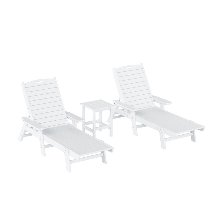 WestinTrends Adirondack Outdoor Chaise Lounge with Side Table Set