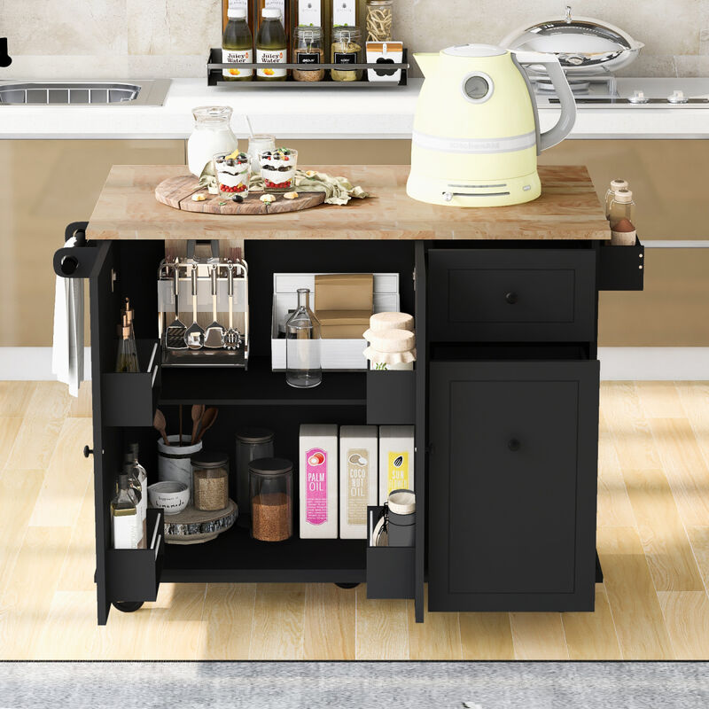 Streamdale Rolling Kitchen Cart with Drop Leaf & Storage