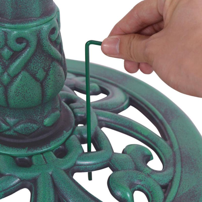 Hivvago Outdoor Garden Green Pedestal Bird Bath Feeder