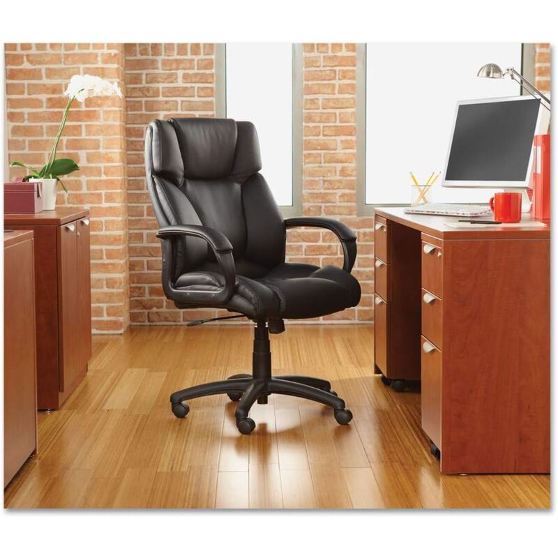 Hivvago High-Back Swivel Tilt Black Soft Touch Leather Office Chair