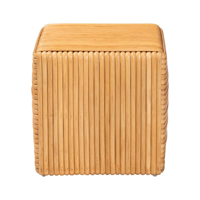 Bali & Pari Karina Bohemian Light Honey Rattan Footstool