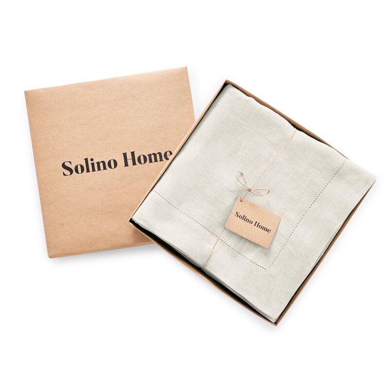 Solino Home 100% Pure Linen Tablecloth | Sonoma Hemstitch
