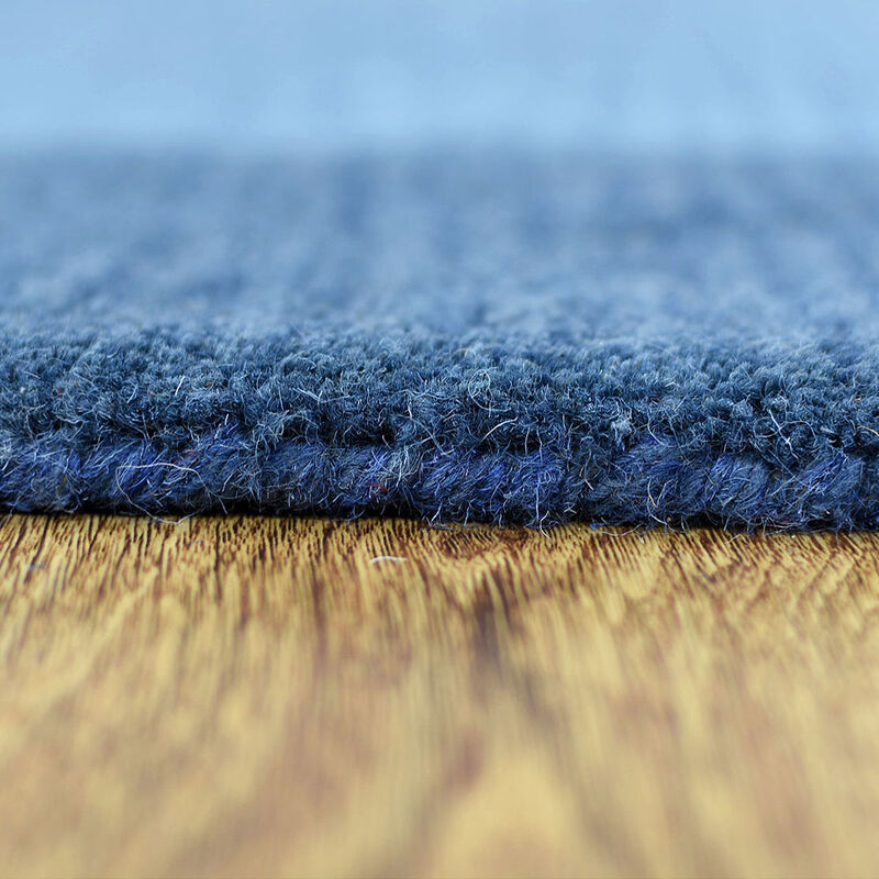 RUGSOTIC CARPETS HAND TUFTED WOOL ECO-FRIENDLY AREA RUGS  - 8'x11', Rectangle Shape, Blue, Contemporary Modern Design, High Pile Thick Handmade Area Rugs for Living Room, Bed Room (K00201)