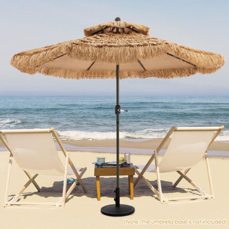 Hivvago 9 Feet Thatched Tiki Umbrella with 8 Ribs