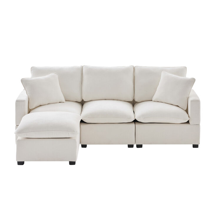 Merax Modern Modular Chenille Sectional Sofa with Pillows