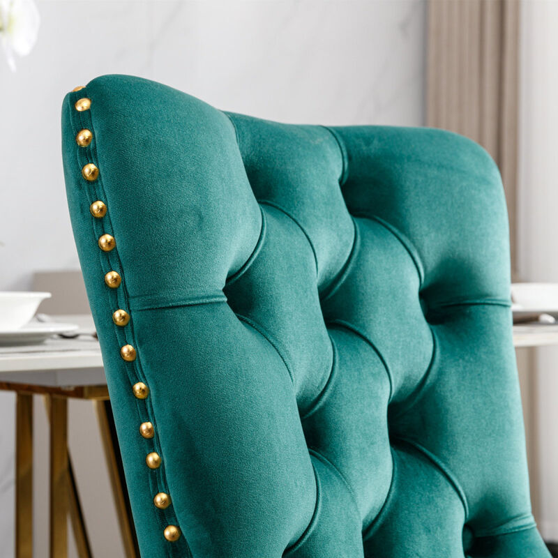 Contemporary Velvet Dining Chairs, Set of 2