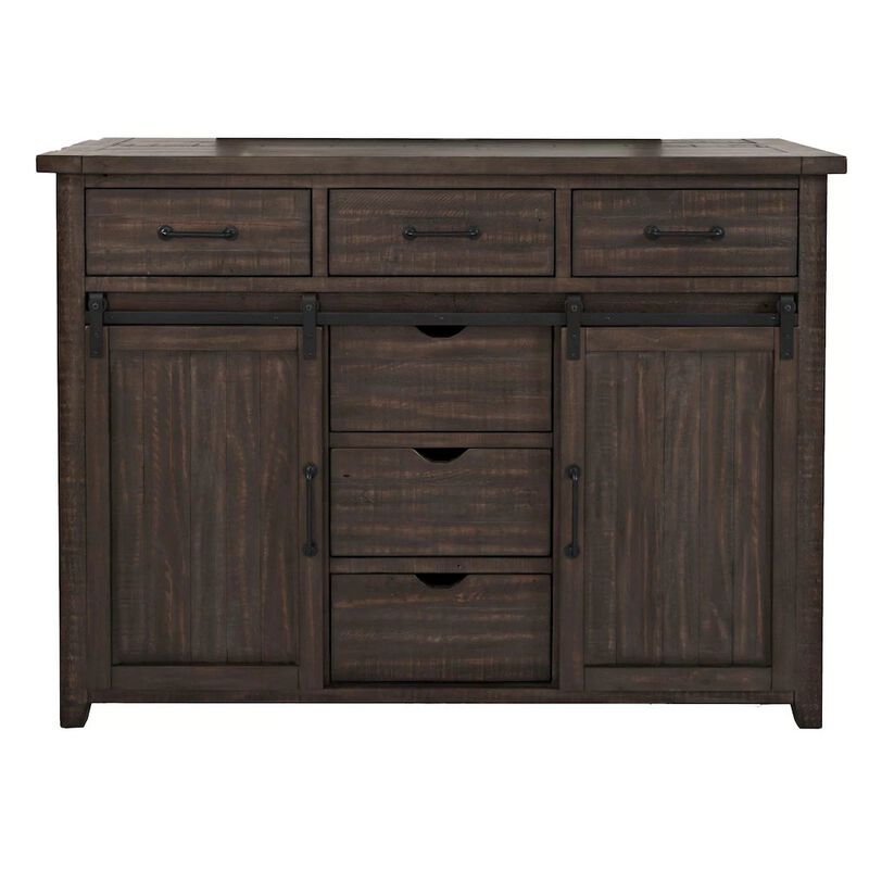 Jofran Madison County Rustic Reclaimed Pine Farmhouse Door Dresser