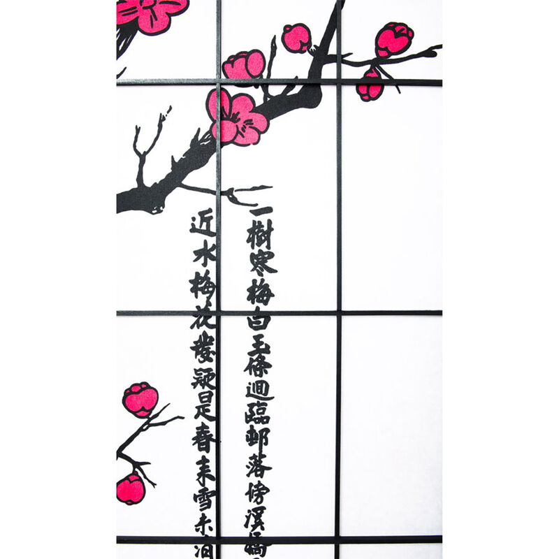 Privacy Screen Room Divider Plum Blossom Print