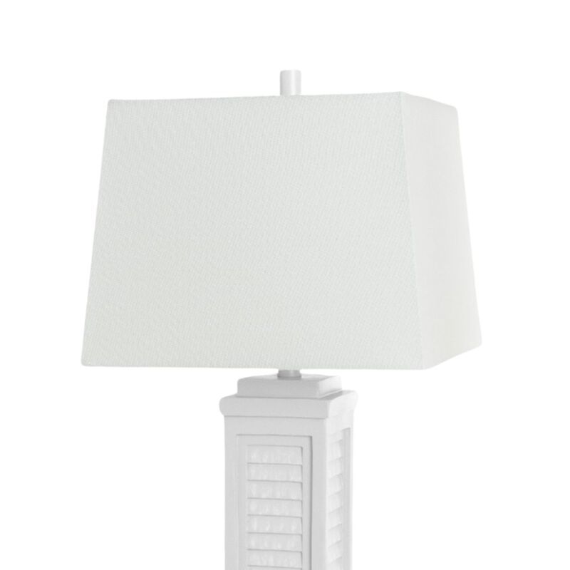 Lux Lighting Shutter 32” Resin Bright White Shutter Lamp with USB, (Set of 2)
