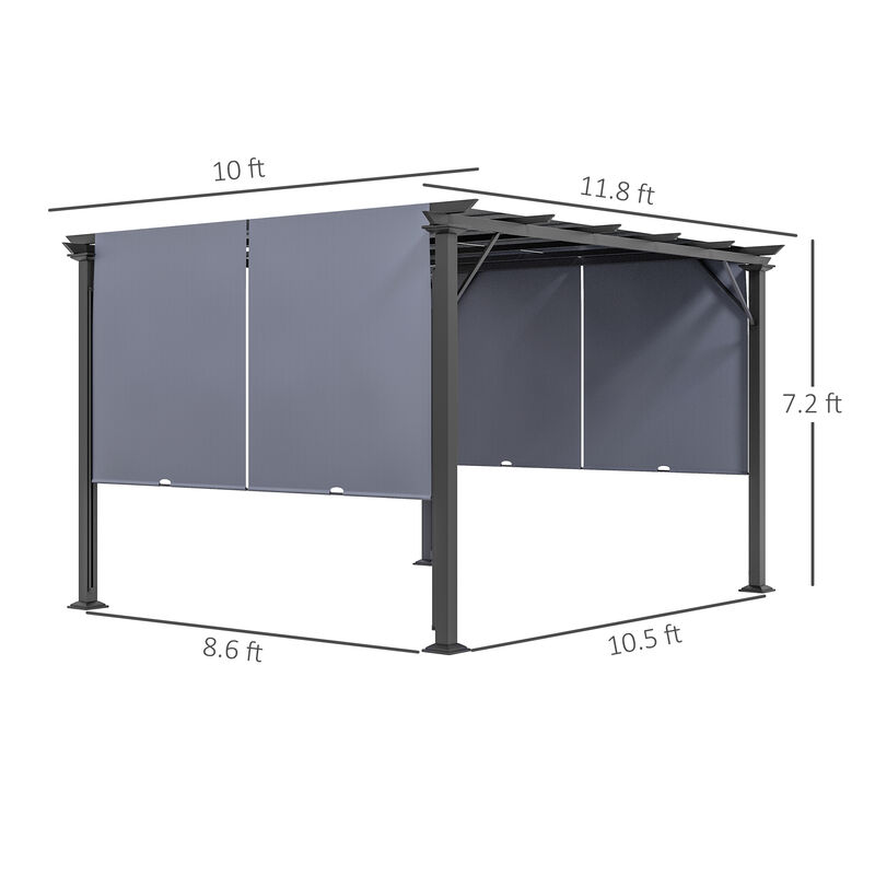 Deck & Backyard 12' x 10' Cabana w/ Steel Frame with Stakes & Unique Design