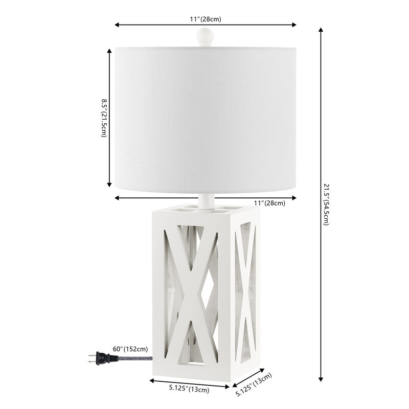 Stewart Farmhouse Wood LED Table Lamp