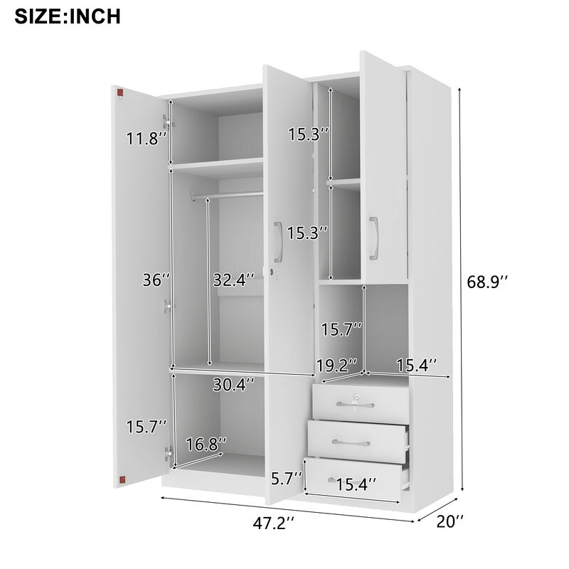 Merax Wooden Wardrobe Closet with 2 Doors