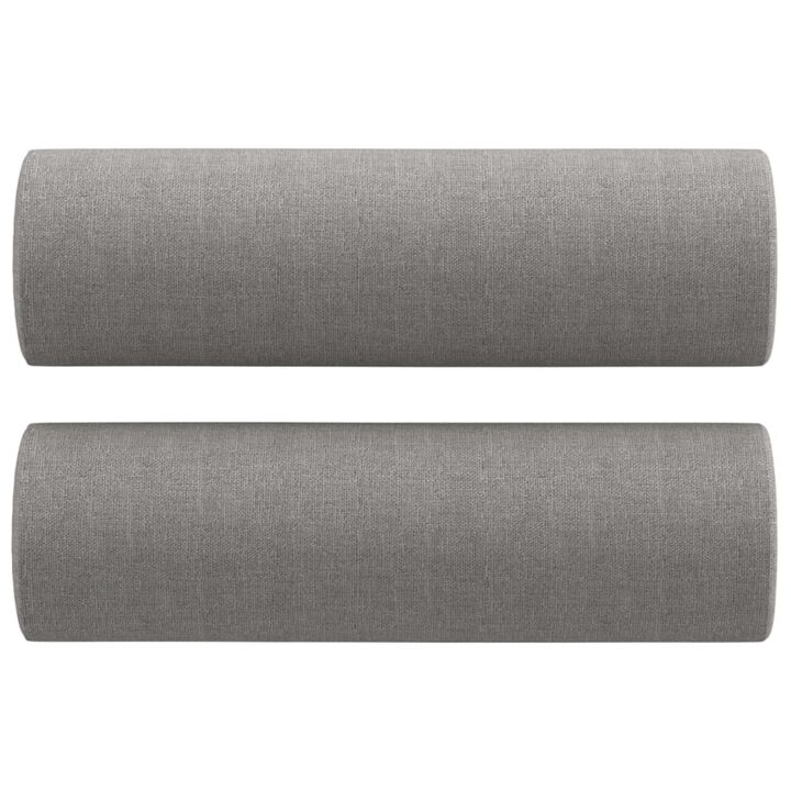 vidaXL Throw Pillows 2 pcs Light Gray 5.9"x19.7" Fabric