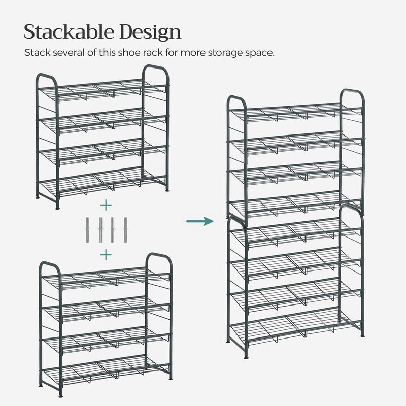 Stackable Shoe Rack - Space-Saving Shoe Organizer for Efficient Storage