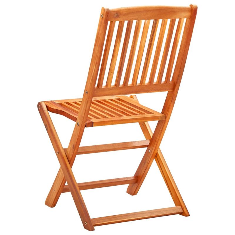 vidaXL Folding Garden Chairs 2 pcs Solid Eucalyptus Wood