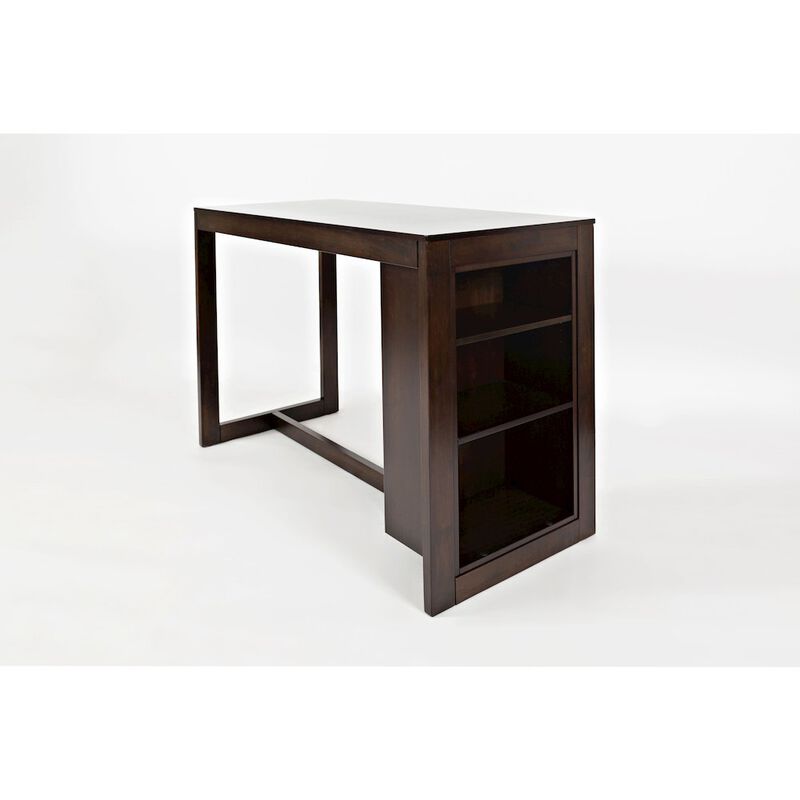 Jofran Tribeca Counter Height 48 Contemporary Dining Table with Built-In Shelving