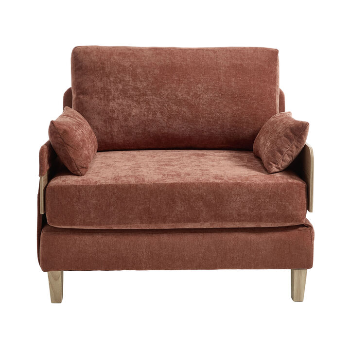 Merax Foldable Chenille Sofa Chair Convertible Futon Sleeper