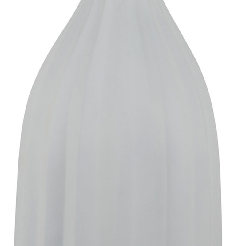 Rizie Vase with Ribbed Texture, 41 Inch Contemporary White Polyresin - Benzara