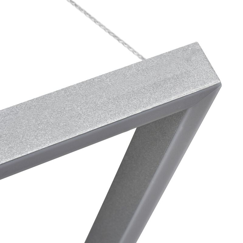 VONN Lighting Integrated LED Chandelier Height Adjustable Two-Tier Pendant Light in Silver