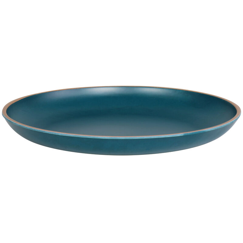 Gibson Home Rockabye 4 Piece Melamine Dinner Plate Set in Dark Teal