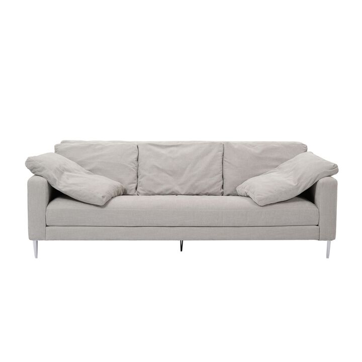 Vari Beige Textured Velvet Lounge Sofa