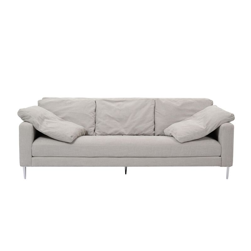 Vari Beige Textured Velvet Lounge Sofa