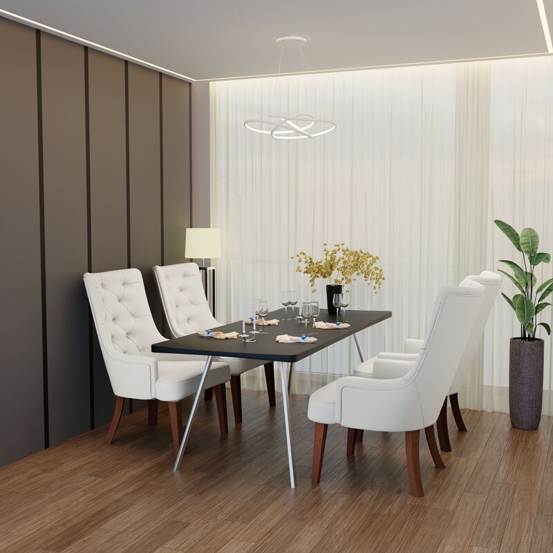 Leisuremod Spruce Collection Modern Wooden Dining Chair in Charcoal Grey
