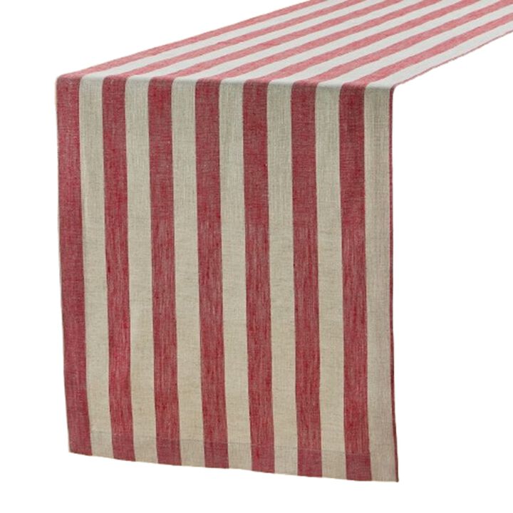 Solino Home 100% Pure Linen Table Runner | Sorrento Stripe