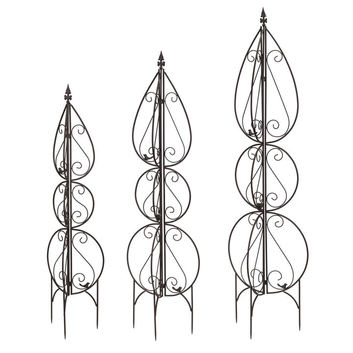 Decorative Garden Trellises (Set of 3) for Outdoor Plant Support and Climbing Vines
