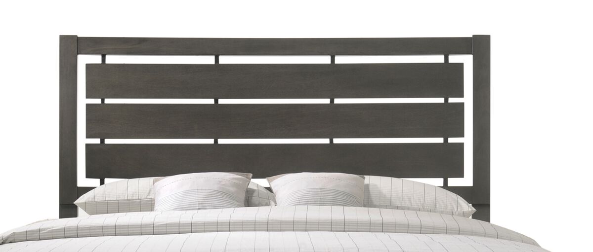 Streamdale Gray Geometric Queen Bed with Arched Headboard