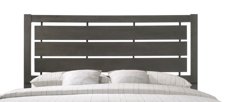 Streamdale Gray Geometric Queen Bed with Arched Headboard