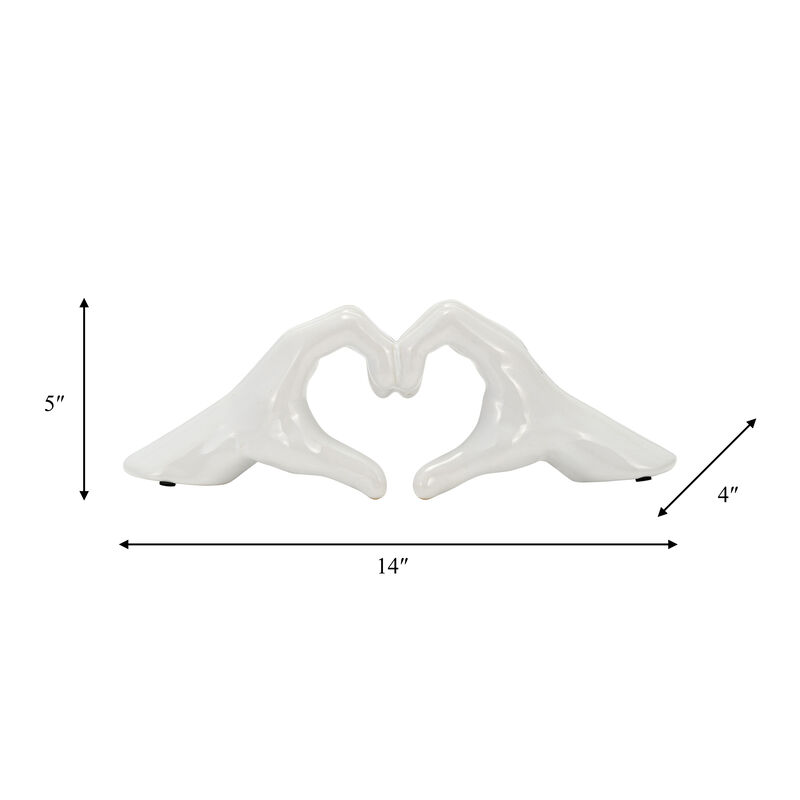 White 5" Hand-heart Object