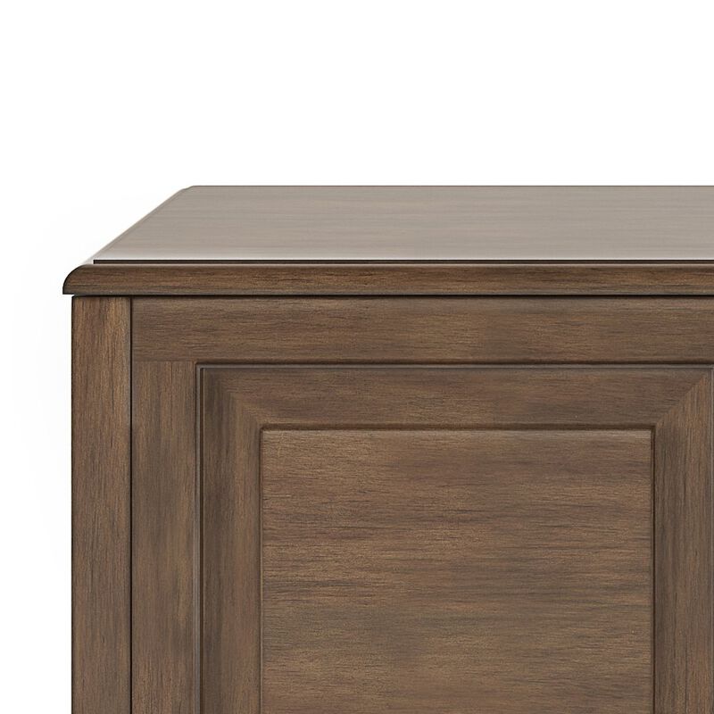 Simpli Home Connaught Solid Wood Storage Bench Trunk In Natural Aged Brown