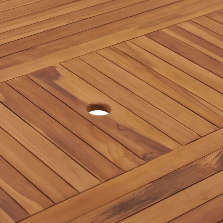 vidaXL Garden Table 59.1"x59.1"x29.5" Solid Teak Wood