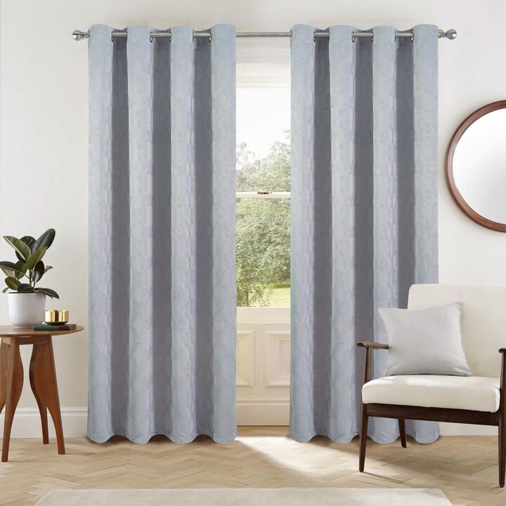 Jansen Rubber Blackout Grommet Curtain Panel Grey by Oliva Gray