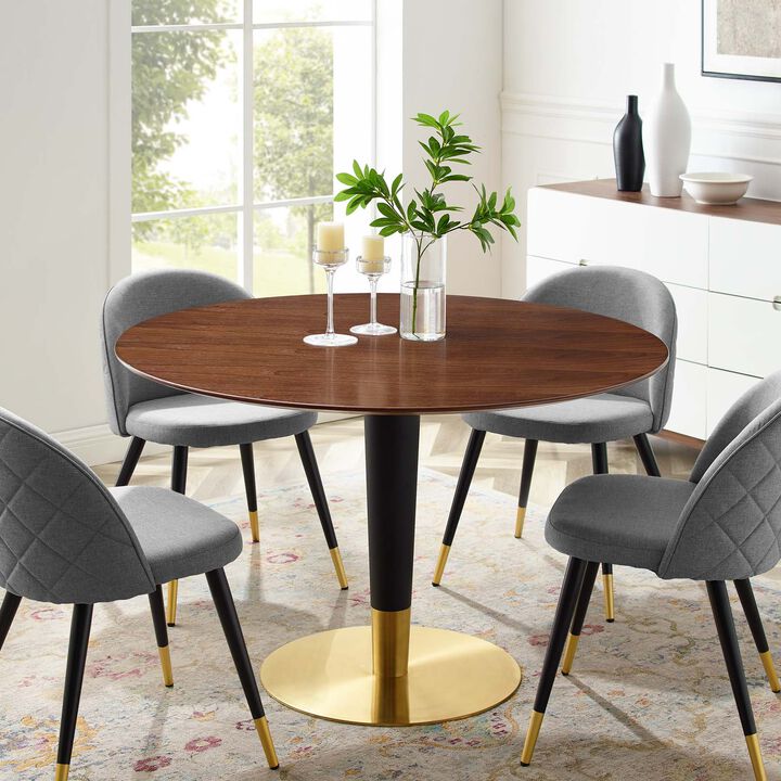 Modway - Zinque 47" Dining Table Gold Walnut