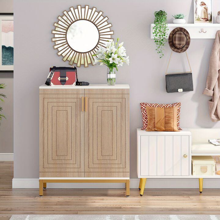 Shoe Cabinet with Doors, Entryway Shoe Storage Cabinet with Shelves, 5-Tier Modern Free Standing Shoe Racks Storage Organizer for Closet, Living Room, Bedroom, Storage Lockers