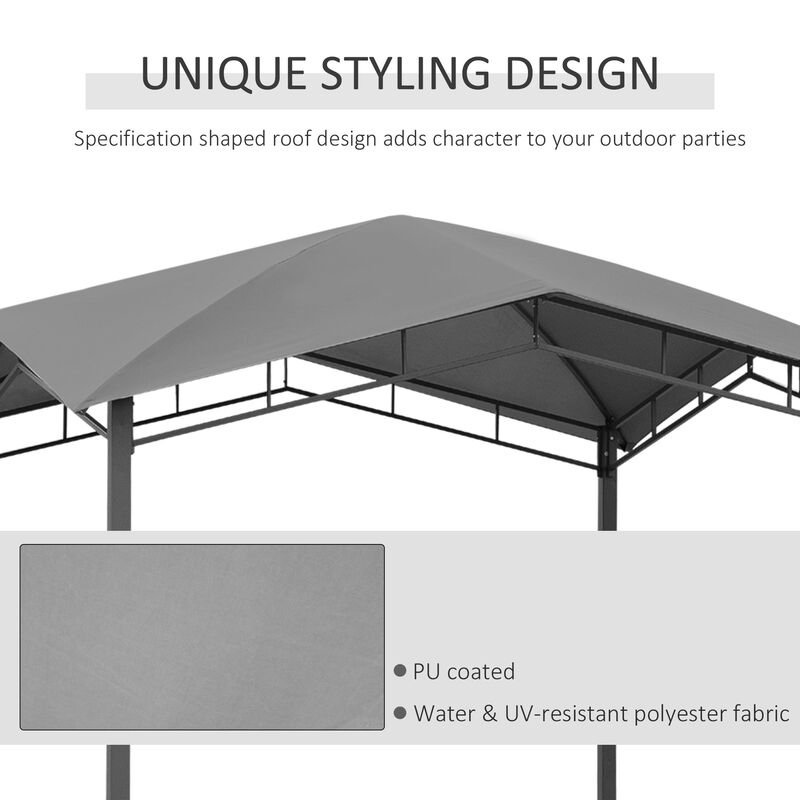 Grey Geometric Canopy: 10'x10' Soft Top Patio Gazebo with Unique Design