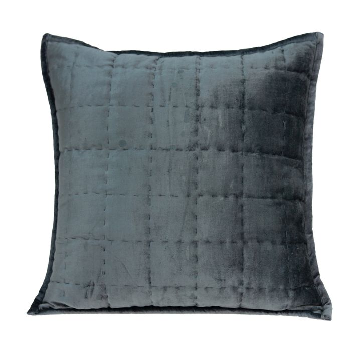 20" Charcoal Solid Quilted Throw Pillow
